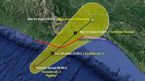 Huracán Agatha Impactaría Costas De Oaxaca La Tarde De Este Lunes 30 De Mayo Como Categoría 2