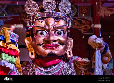 Mongolian Traditional Tsam Mask Dance In Mongolia Stock Photo Alamy