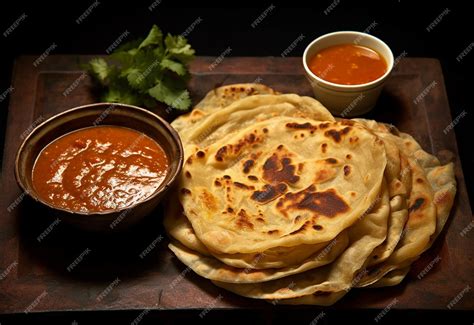 Premium AI Image | Photo of Indian roti food with yummy chicken curry ...