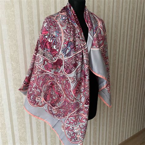 Винтаж: Шелковый платок Hermes 140/140 купить в интернет-магазине ...