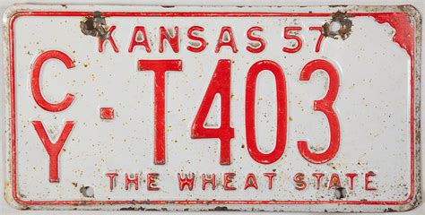 1957 Kansas Truck License Plate Brandywine General Store