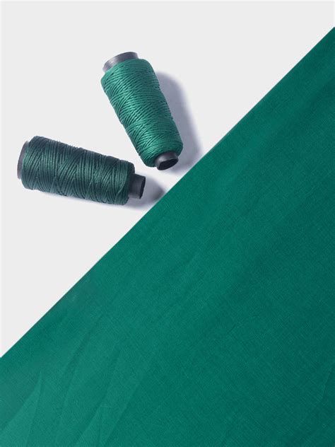 Dark Green Linen Satin Fabric Tirumala Designers