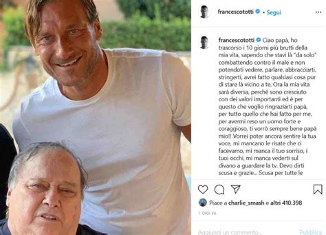 Francesco Totti Commuove L Addio Social A Pap Enzo