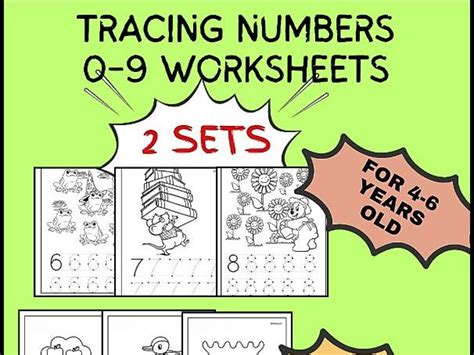 Tracing Numbers 0 9 Worksheets Two Sets Teaching Resources