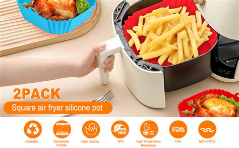 Amazon Boribim Pcs Square Silicone Air Fryer Liners Inch