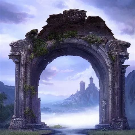 KREA Beautiful Matte Painting Of The Grand Ancient Stone Door