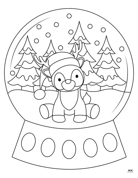 Snow Globe Coloring Pages Templates 25 Pages Printabulls