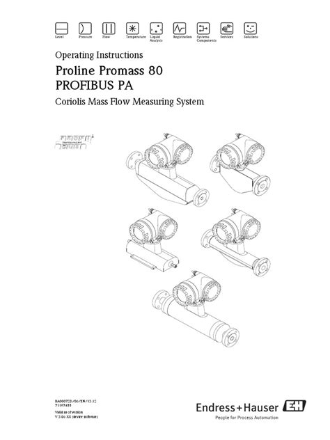 Proline Promass 80 Operating Instructions Cable Electrical Wiring