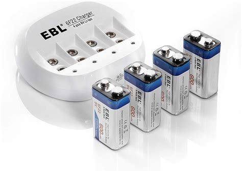 Ebl Pcs Piles V Rechargeables Avec Chargeur De Piles V Slots