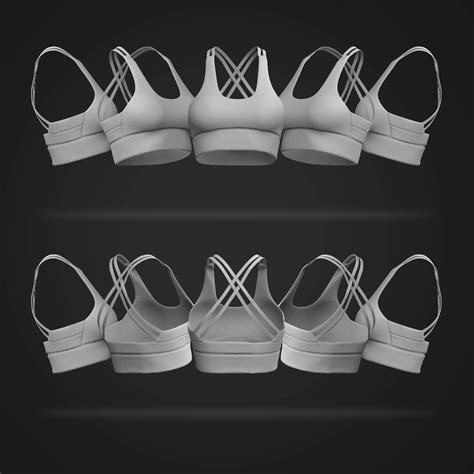 Ladies Rounded Neckline Interlocking Criss Cross Sports Bra