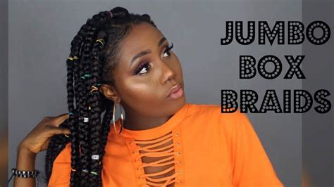 How To Jumbo Box Braids Rubber Band Method Rope Braided Hairstyle