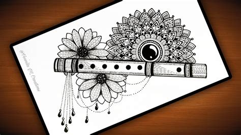 Flute Mandala Art Flute Mandala Art For Beginners Step By Step Vennilaylcreations Flute