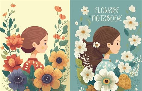 Premium Vector | Flowers book cover