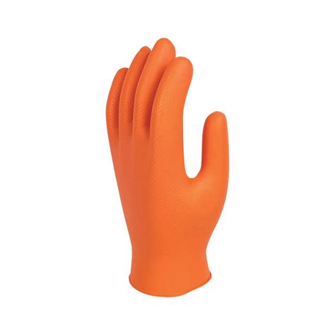 Polyco Gl Finite Orange Grip Nitrile Powder Free Disposable Glove