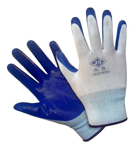 Guantes Trabajo Nylon Resina Antideslizantes Reforzados