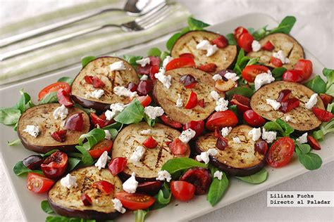 Ensalada de berenjena cerezas y queso Receta de cocina fácil