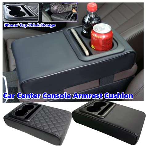 Auto Center Console Almofada De Apoio De Bra O Copos Em Couro Pu