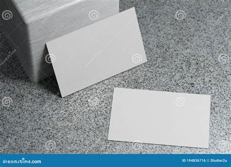 White Business Card Paper Mockup Template With Blank Space Cover For