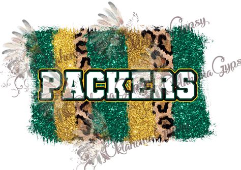 Packers Leopard Glitter Stripes Digital File Oklahoma Gypsy Designs