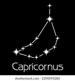 Capricornus Capricorn Constellation Stick Figure Pattern Stock Vector