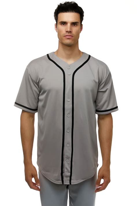 Jc Distro Mens Baseball Jersey Button Down Shirts Active Team Sports