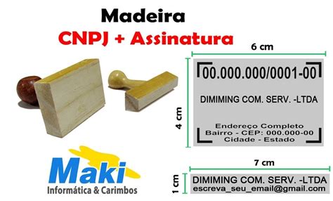 Carimbo De Madeira CNPJ Assinatura