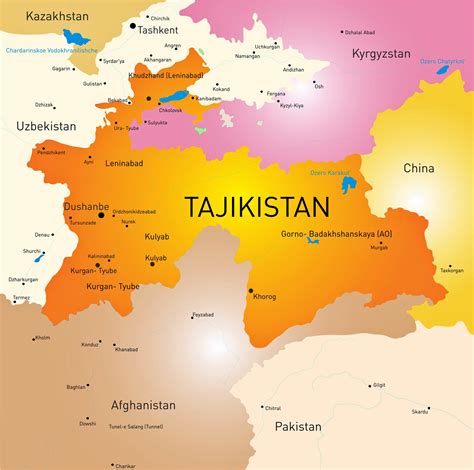 Cities Map Of Tajikistan