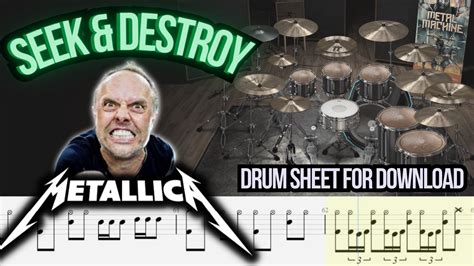 METALLICA Seek Destroy Video Drum Sheet And Midi File Now