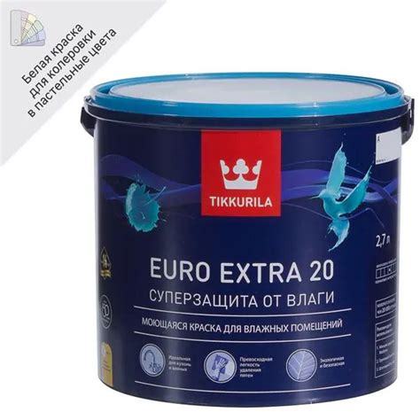 Краска Altero Stroy для стен и потолков Tikkurila Euro Extra цвет белый ...