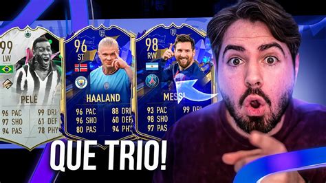 PELE 99 HAALAND 96 E MESSI O TRIO MAIS PODERESO DO DRAFT FUT