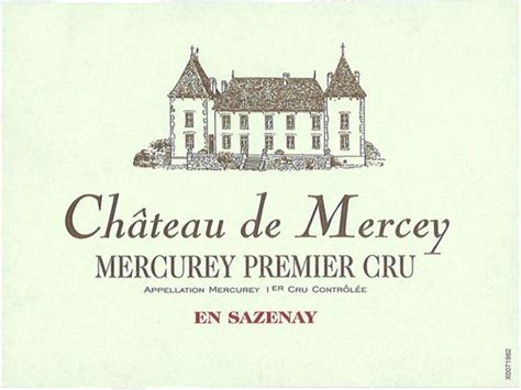 Vin rouge Mercurey 1er Cru En Sazenay Château Mercey de la région