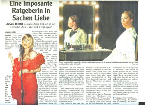 Theater Neu Ulm Sex aber mit Vergnügen von Franca Rame und Dario Fo