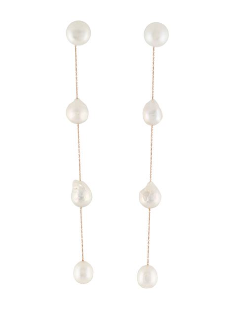 Cult Gaia Pearl Atum Drop Earrings White Brass Drop Earrings