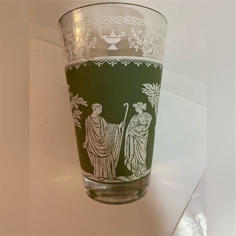 Wedgwood Dining Vintage Hellenic Tumbler Glass Green Grecian Jeanette Jasperware Poshmark