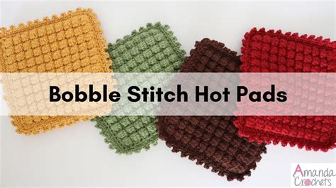 Bobble Stitch Hot Pad Crochet Hot Pad Easy Crochet Tutorial Youtube