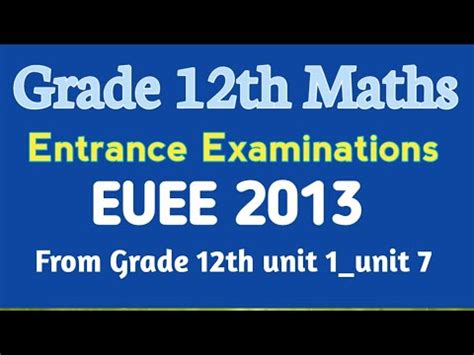 Ethiopian Grade Th Maths Euee Part Entrance Exam Questions