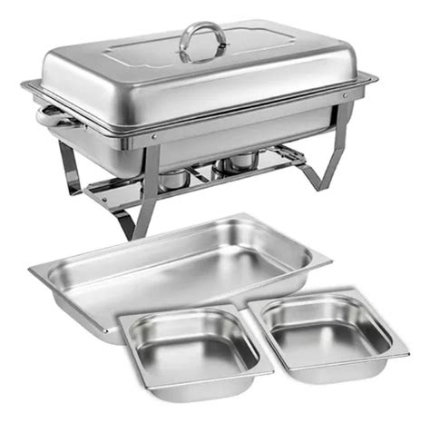 Chafer Buffet Chafer Bufetera Rectangular De Acero Inox 95l Meses