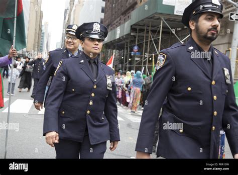 Nypd Police Officers March In The Annual American Muslim Day Parade In