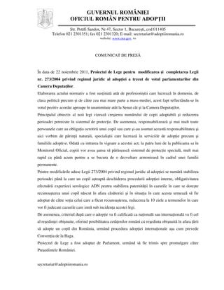 Comunicat De Presa Adoptare Modificari Lege Pdf