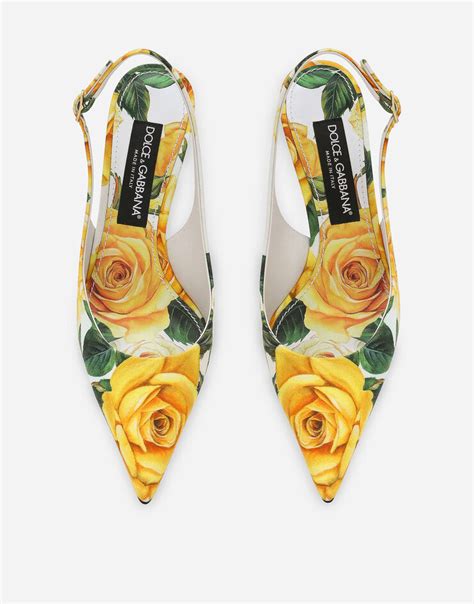 Gabardine Slingbacks In Print For Dolceandgabbana® Us