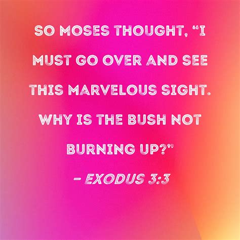 Exodus 3:3 So Moses thought, "I must go over and see this marvelous