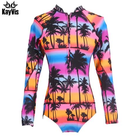 Buy Kayvis 2019 One Piece Swimsuit Long Sleeve