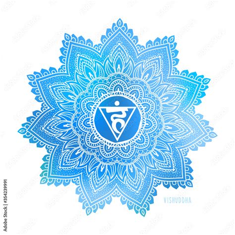 Vishudda Fifth Chakra Coloring Vector Illustration Ethnic Indian