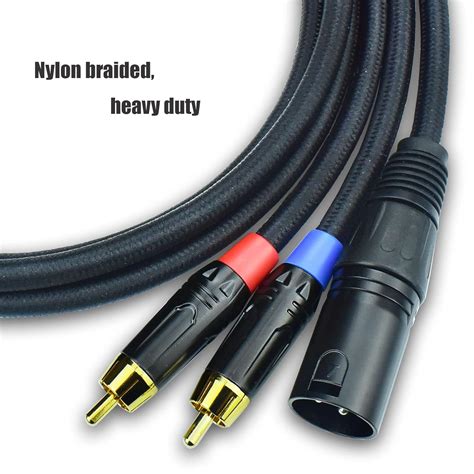 2 Rca To Xlr Male Y Splitter Cable 3 3feet Dual Rca To Xlr Breakout Audio Patch Cord Adapter