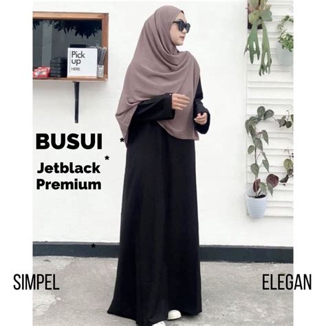 Jual Exclusive Casual Abaya Hitam Polos Busui Turkey Abaya Fatimah