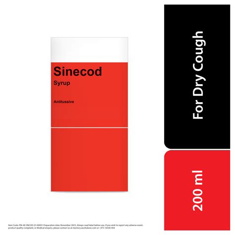 Buy Sinecod Syrup For Dry Cough 200ml Online At Best Price In The Uae