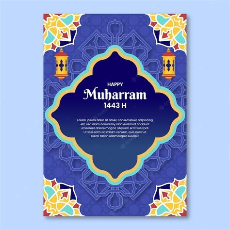 Free Vector Flat Vertical Muharram Poster Template