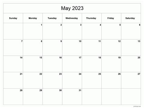 Free May 2023 Printable Calendar Printable Calendars At A Glance