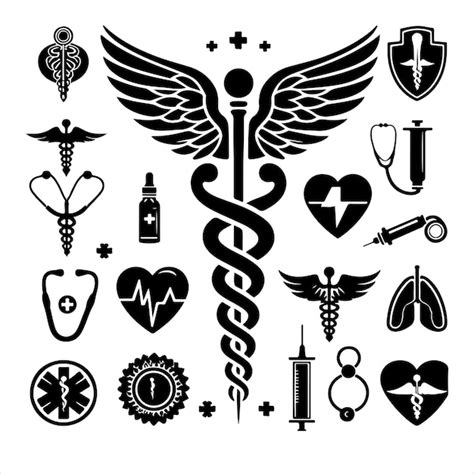 Caduceo S Mbolo De Salud Icono De La Varita De Asclepio Vector De