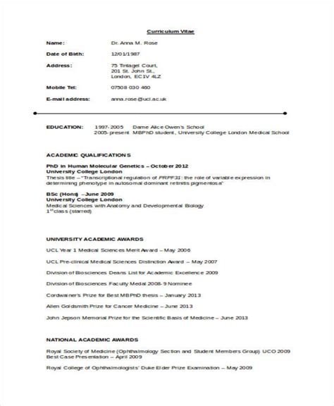 Medical Cv Template Word